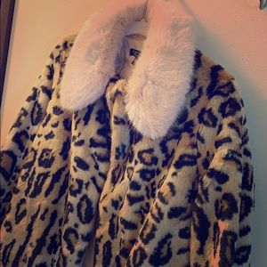 Topshop Leopard Print Coat
